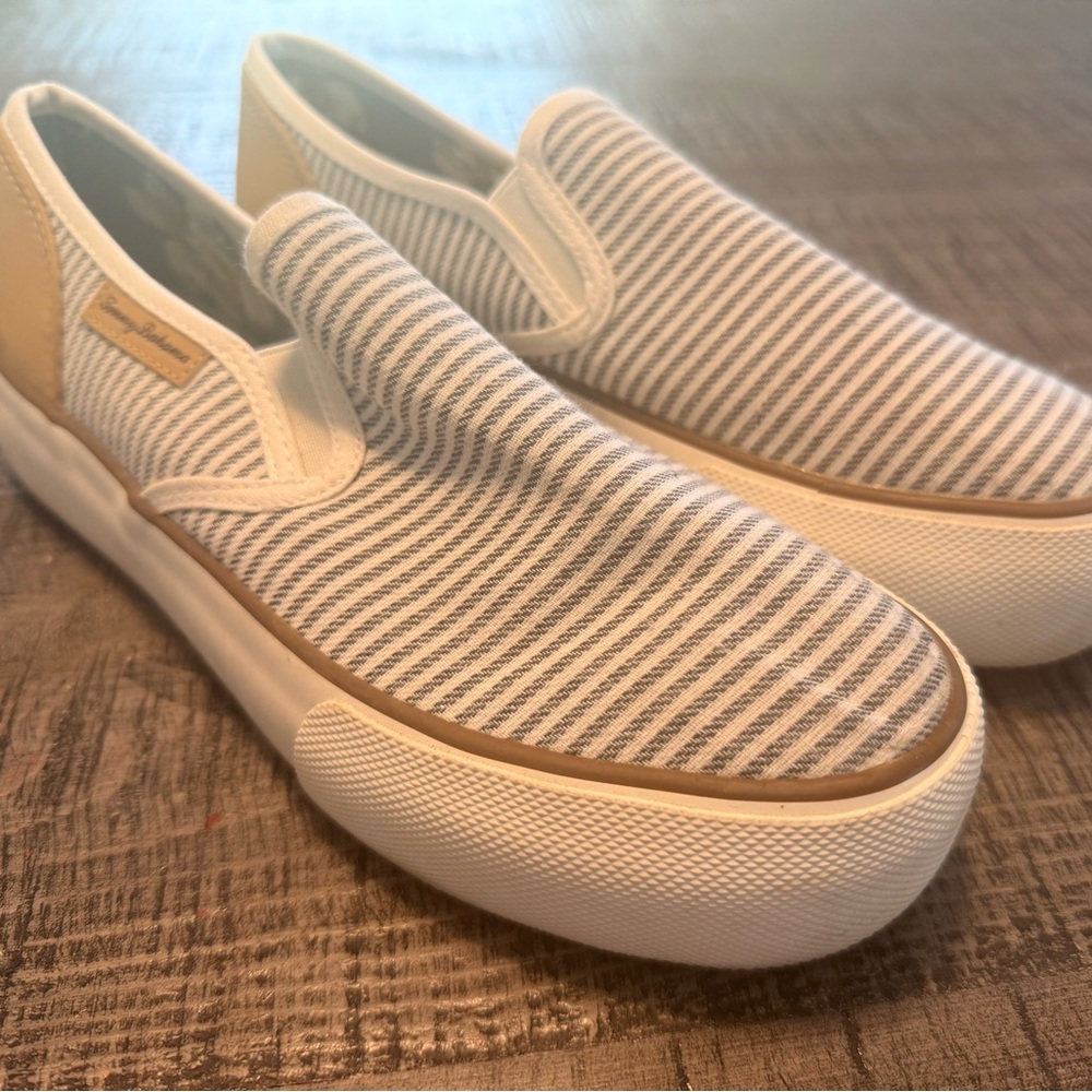 Women’s Tommy Bahama Slip-On Canvas Sneakers - White & Light Blue